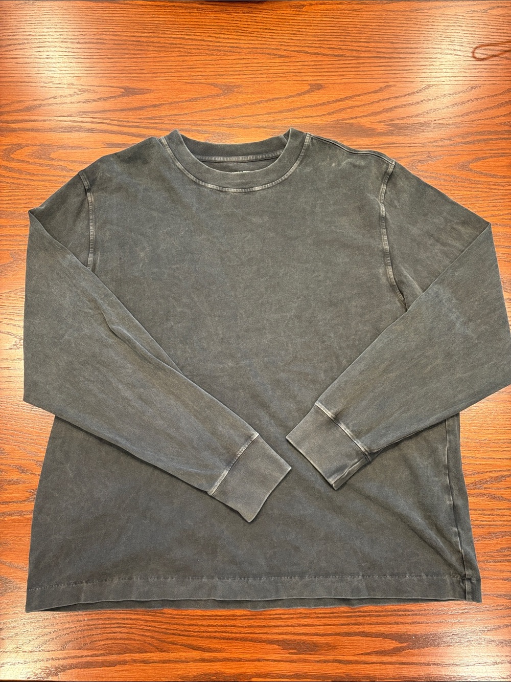 Abercrombie & Fitch Washed Black Long-Sleeve Crewneck